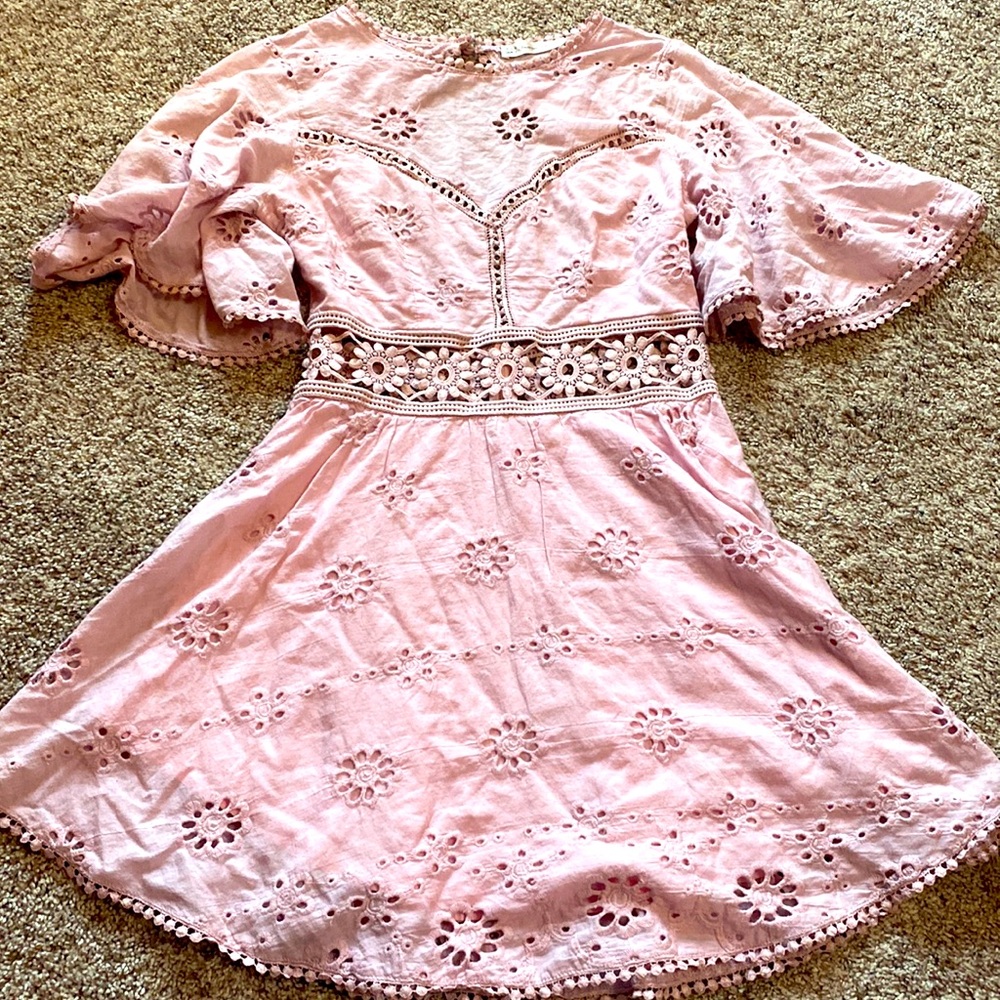 Here comes the sun pink cut out dress